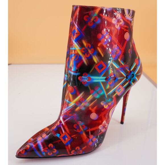 Christian Louboutin So Kate Disco Patent Ankle Boots Size 38 NIB $995 red - Picture 8 of 12